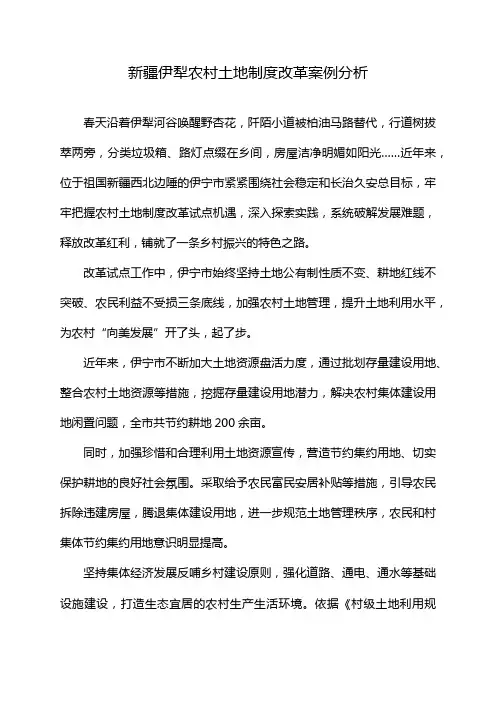 新疆伊犁农村土地制度改革案例分析