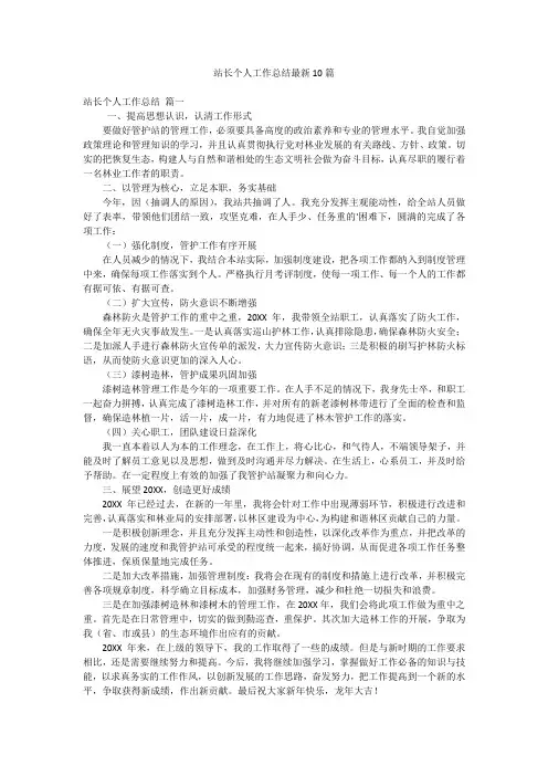 站长个人工作总结最新10篇