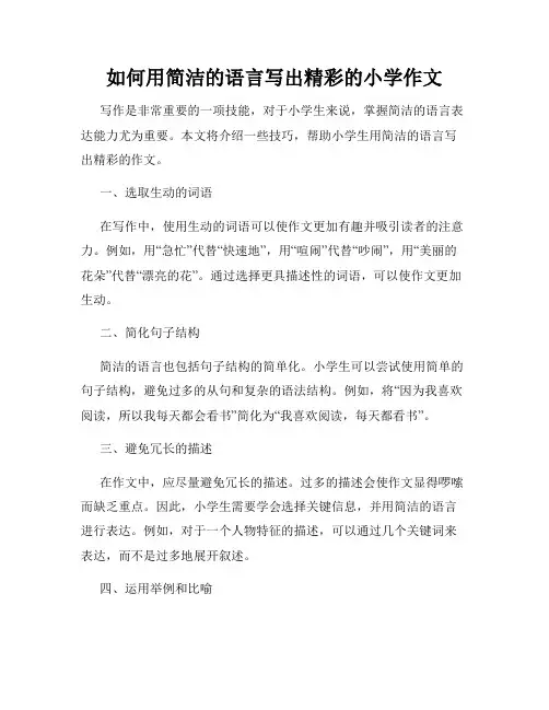 如何用简洁的语言写出精彩的小学作文