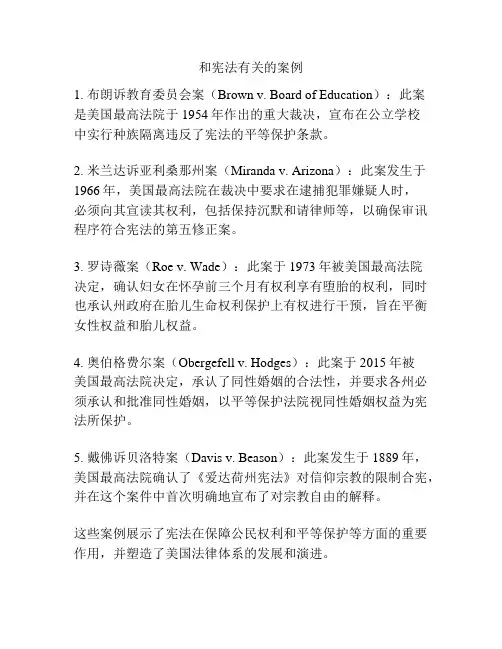 和宪法有关的案例