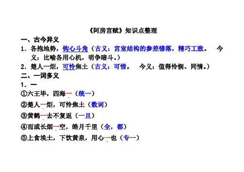 统编版高中语文必修下《阿房宫赋》文言知识点整理