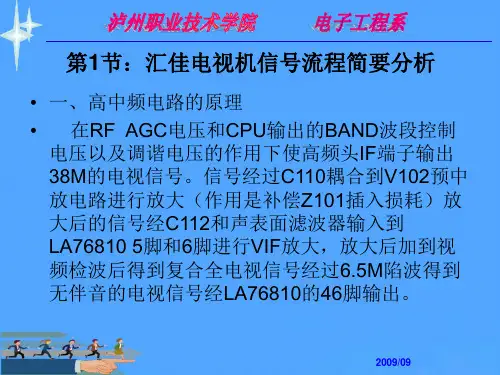 第节汇佳电视机信号流程简要分析优选PPT