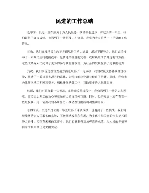 民进的工作总结