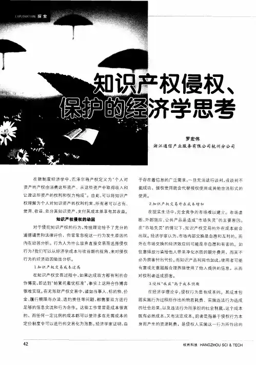 知识产权侵权、保护的经济学思考