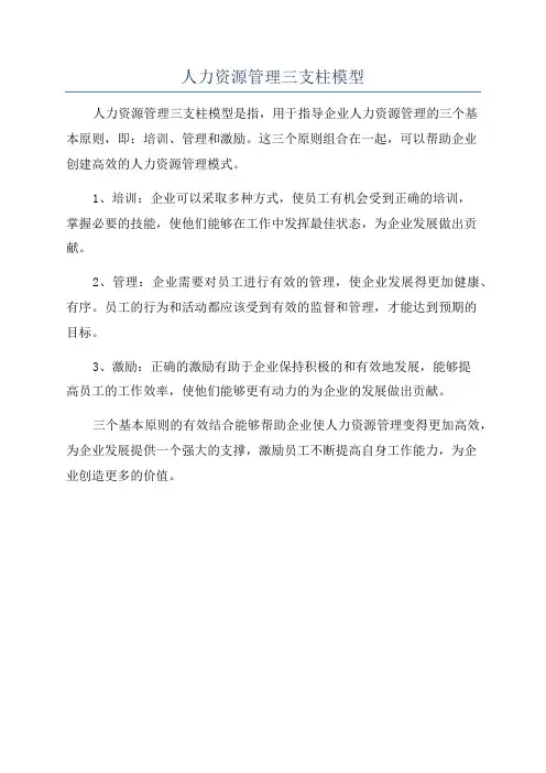 人力资源管理三支柱模型