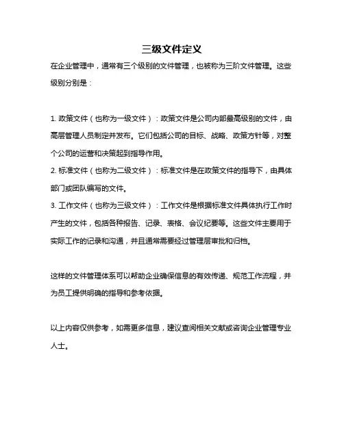 三级文件定义