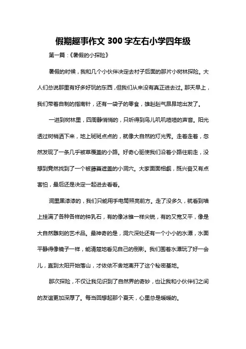 假期趣事作文300字左右小学四年级