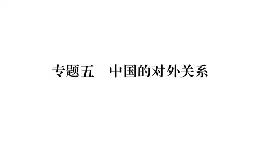 九年级中考复习历史作业课件：专题5 中国的对外关系(共31张PPT)