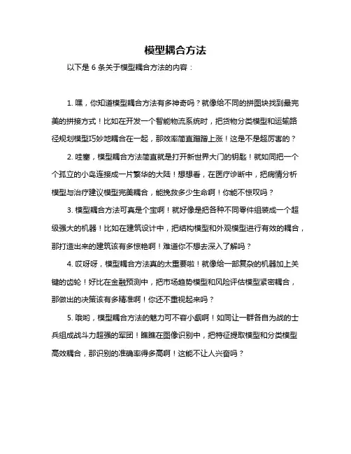 模型耦合方法