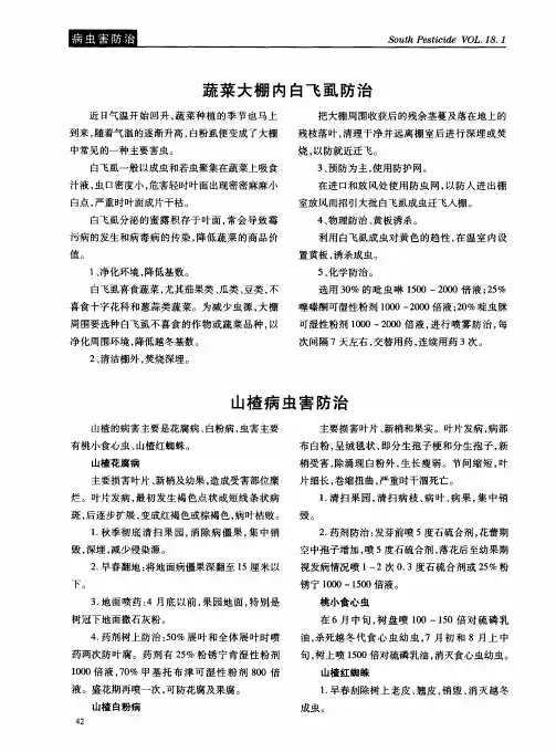 蔬菜大棚内白飞虱防治