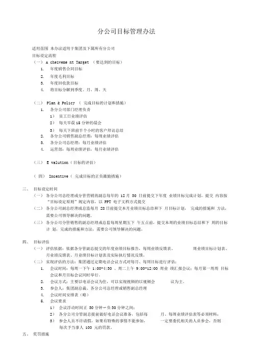 李践分公司目标管理办法(OK)