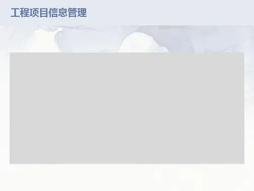 工程项目信息管理