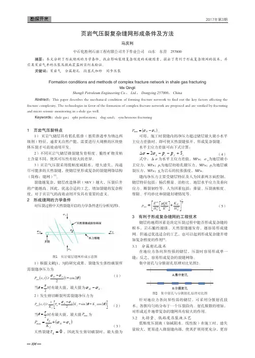 页岩气压裂复杂缝网形成条件及方法