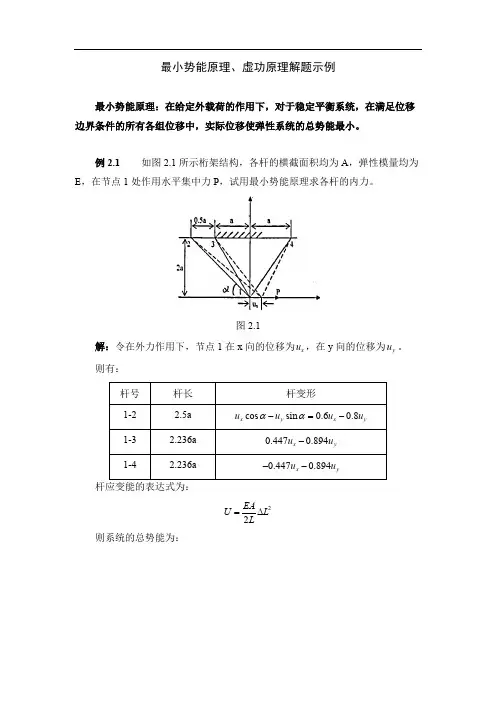 结构力学-虚功原理、最小势能原理解题示例【精选】