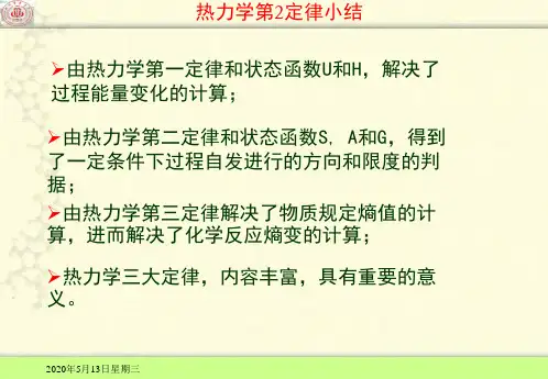 热力学第一,第二定律习题课-2012