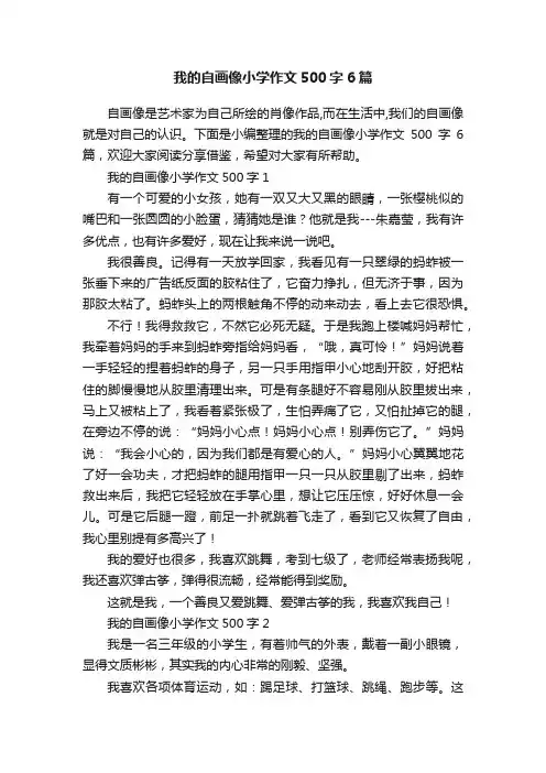 我的自画像小学作文500字6篇