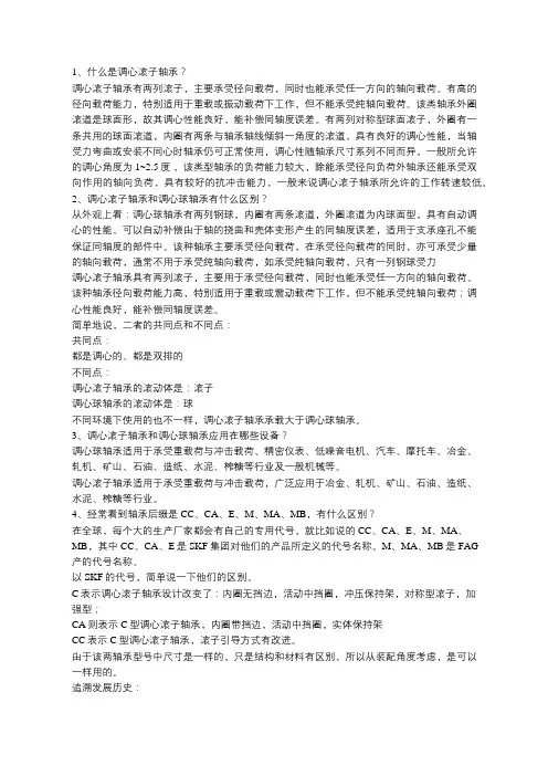 三类调心滚子轴承知识详解