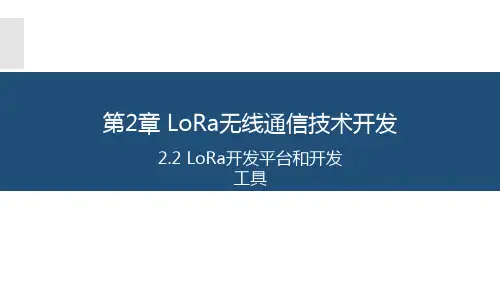 物联网长距离无线通信技术应用与开发 2.2 LoRa开发平台和开发工具
