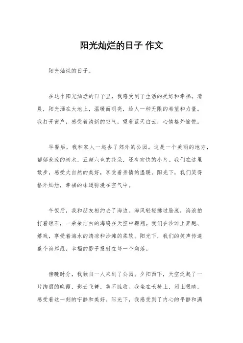 阳光灿烂的日子 作文