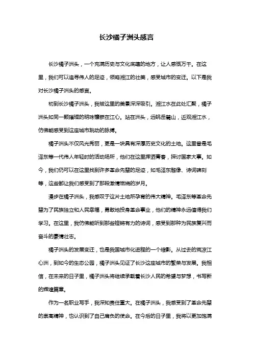 长沙橘子洲头感言
