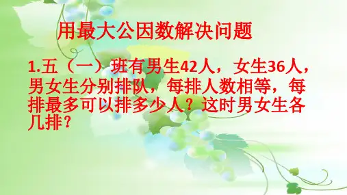 用最大公因数解决问题类型归纳