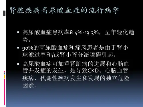 中国肾脏疾病高尿酸血症诊治的实践指南版讲解学习