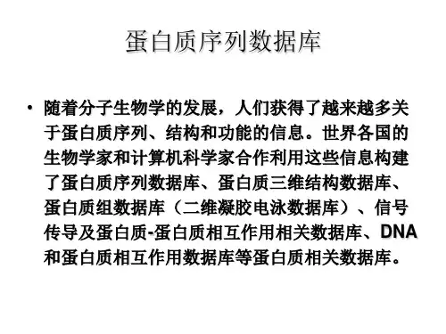 生物信息学-蛋白质分析