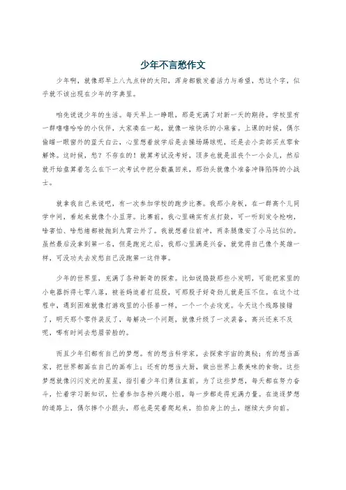 少年不言愁作文