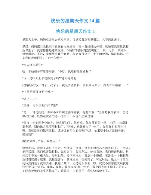 快乐的星期天作文14篇
