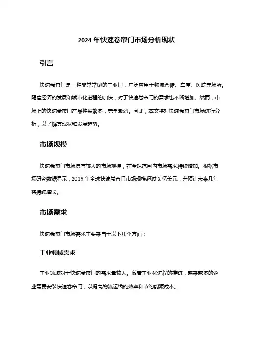 2024年快速卷帘门市场分析现状