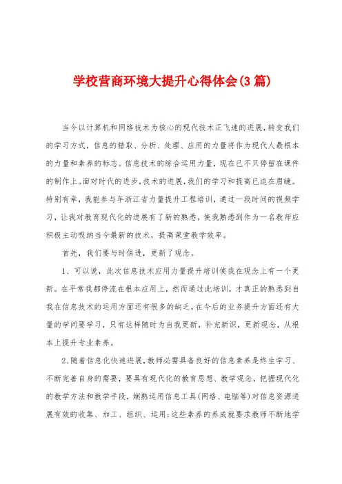 学校营商环境大提升心得体会(3篇)