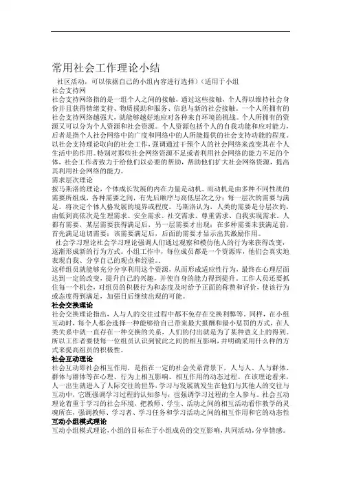 小组工作常理论