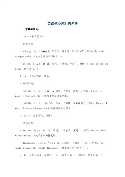 英语核心词汇构词法