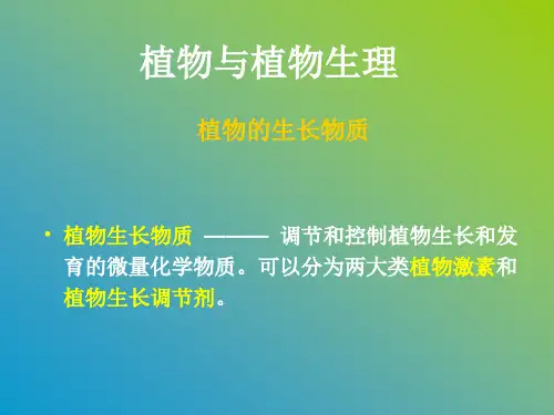 植物与植物生理课件—— 植物的生长物质