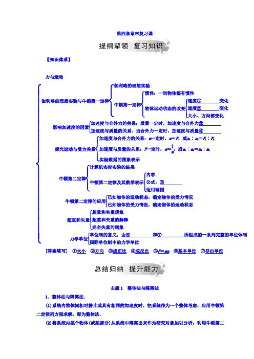 粤教版高中物理必修一第四章章末复习课+Word版含答案.doc