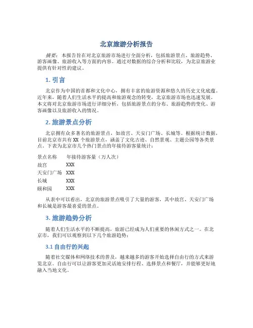 北京旅游分析报告
