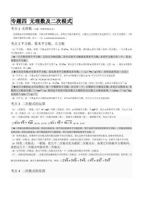 专题四 无理数及二次根式