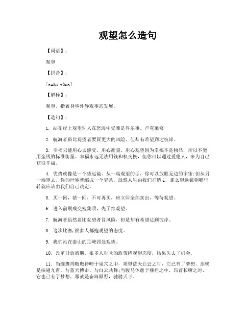 观望怎么造句