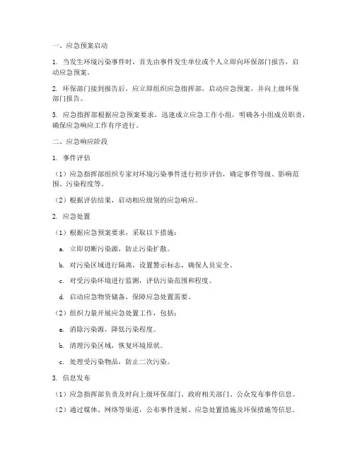 环保应急预案应急响应流程