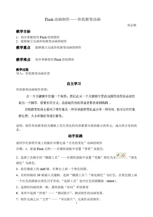 Flash动画-形状渐变动画