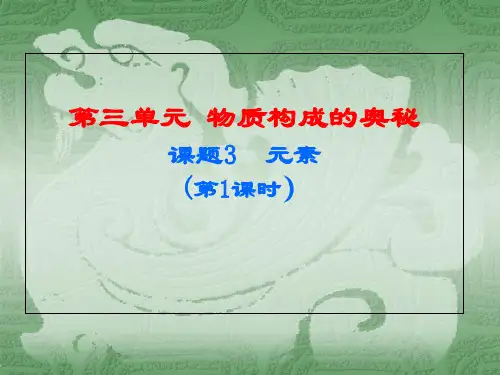 人教版九年级化学上册3.3 元素 (20张PPT)(共20张PPT)