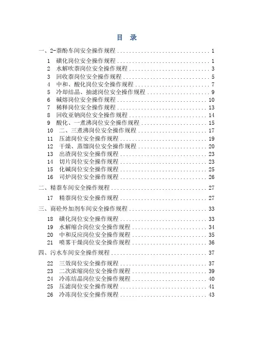 安全操作规程(化工企业)