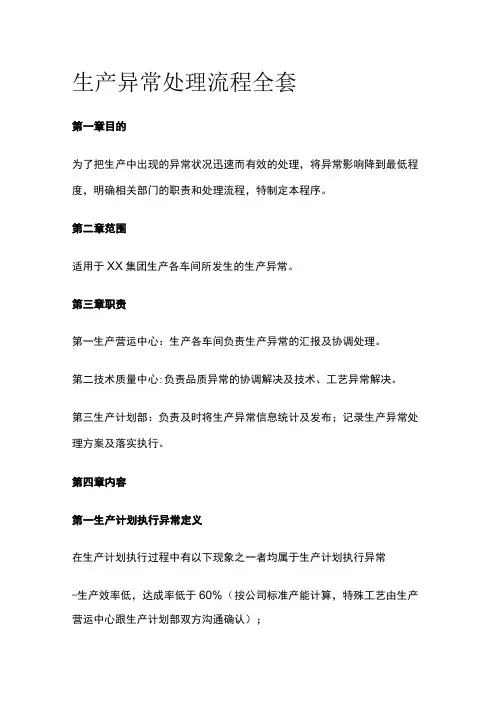 生产异常处理流程全套