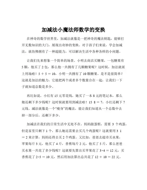 加减法小魔法师数学的变换