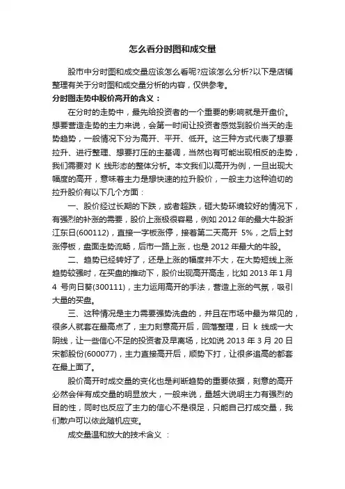 怎么看分时图和成交量