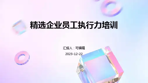 精选企业员工执行力培训PPT