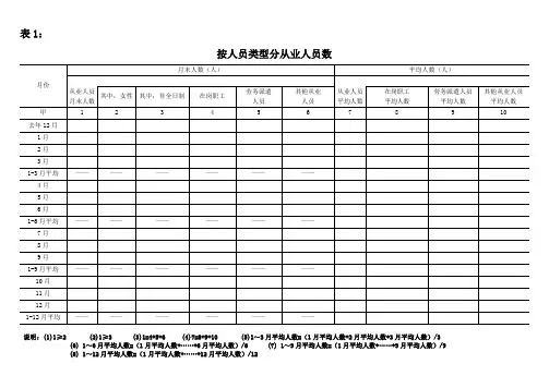 劳动工资统计台账及填报说明