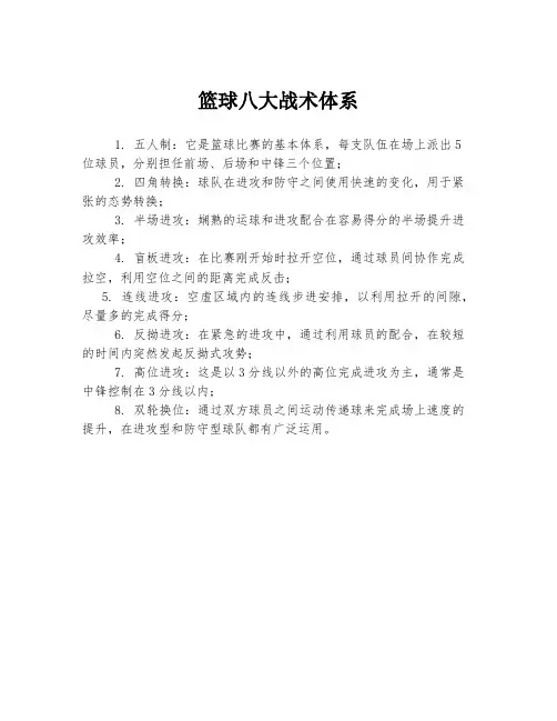 篮球八大战术体系