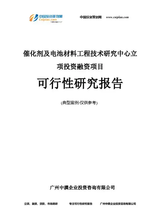 催化剂及电池材料工程技术研究中心融资投资立项项目可行性研究报告(中撰咨询)