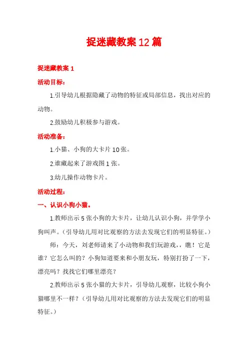 捉迷藏教案12篇